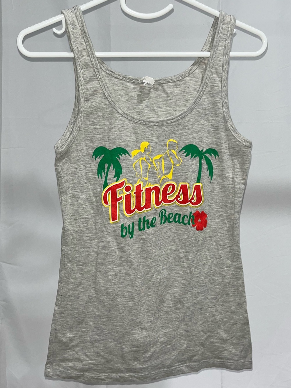 Next Level Apparel Gray Tank with Bright Tropical Graphic